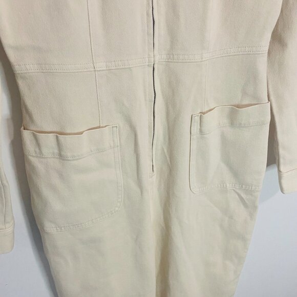 Wilfred Free Long Sleeve Collared Jumpsuit in Sandstone Beige–Made in Sri Lanka - Picture 7 of 17